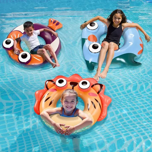 Miniatura 2 de Pool Wave - Flotadores inflables de piscina para niños, flotadores inflables de tubo de natación para niños, juguete flotante de agua al aire libre
