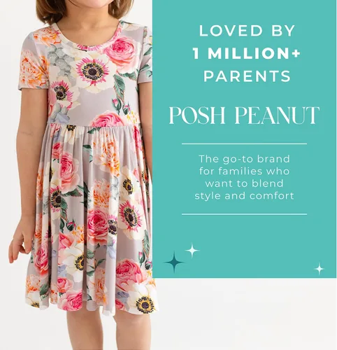 Miniatura 51 de Posh Peanut - Vestidos para niñas – Vestido suave para niña hecho con viscosa de bambú – Vestidos de otoño, primavera y verano para niñas