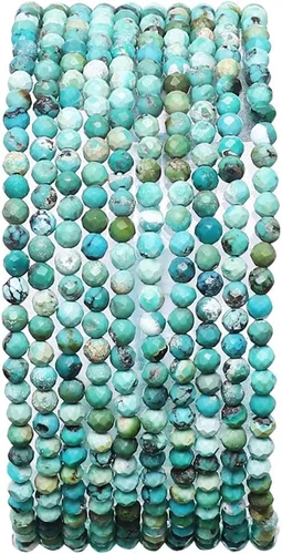 Miniatura 65 de BEADIA Cuentas Facetadas de Piedra Natural Amazonita Rondelle 3x4mm Cuentas Semipreciosas Sueltas para Hacer Joyas 38cm
