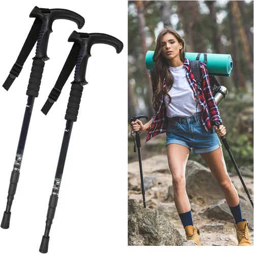 Miniatura 7 de ThreeH Bastones de senderismo ligeros, diseño de mango antideslizante, ajustable, para viajes, senderismo, escalada, hombres y mujeres mayores