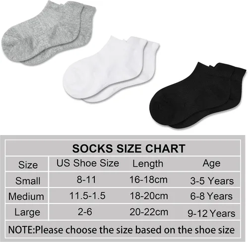 Miniatura 2 de Calcetines de tobillo para niños y niñas par con zapatillas de deporte - Calcetines deportivos suaves de algodón para niños