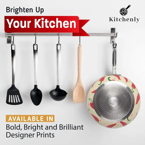 Miniatura 5 de KITCHENLY™ Happy - Sartén y tapa antiadherente, sartén antiadherente profunda, utensilios de cocina de piedra, compatible con horno, eléctrico, gas