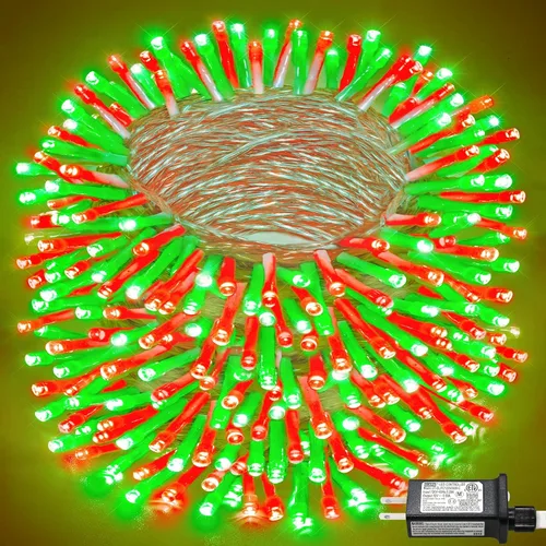Miniatura 35 de Tira de 200 luces LED de 66 pies para exteriores, luces de Navidad conectables para interiores, cable transparente, impermeable, 8 modos de luces