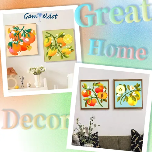 Miniatura 3 de Gamteldot 4 piezas de kits de arte de diamante de frutas para adultos - kits de pintura de diamante 5D con herramientas completas de bricolaje