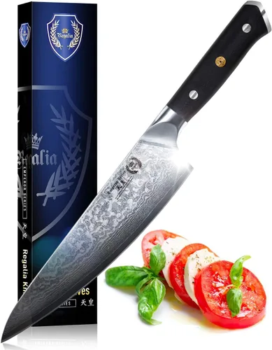 Miniatura 11 de Regalia Cuchillo de Carnicero Chino de Carne de 7 pulgadas: Cuchillo Japonés Profesional de Servicio Pesado AUS-10 Acero Damasco de 67 Capas Hoja