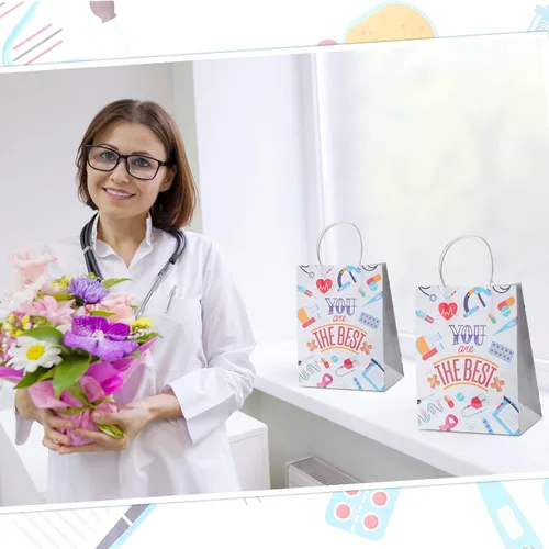 Miniatura 4 de Zonon 24 bolsas de regalo para enfermeras grandes a granel, bolsas de agradecimiento para enfermeras de 10.6 x 8.3 x 4.3 pulgadas para RN CNA LPN
