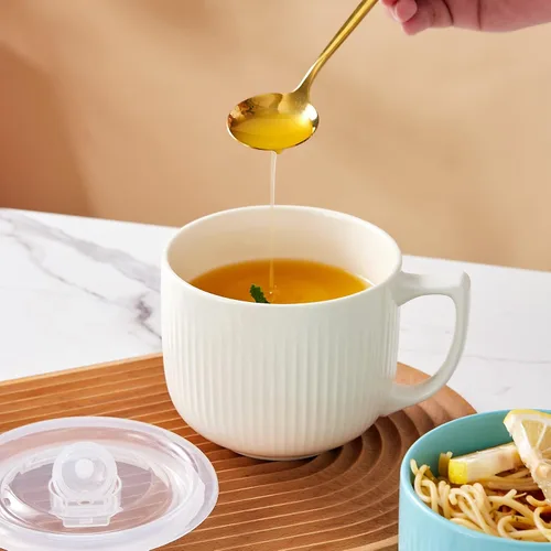 Miniatura 2 de Tazón de sopa de cerámica con asa de 32 onzas – Tazón de ramen para microondas con tapa, tazas y tazas de sopa para cereales, avena, ramen, fideos