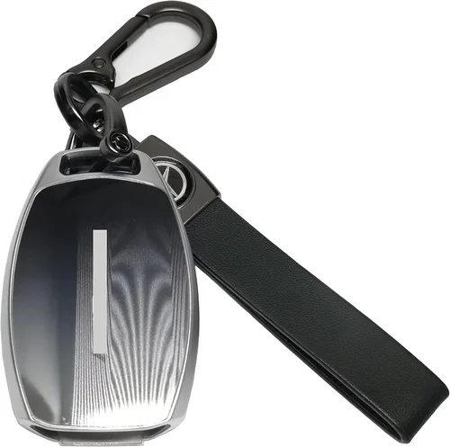 Miniatura 5 de Carcasa de llave automotriz de aleación de zinc, cubierta de llave, compatible con Mercedes Benz Series (tipo A-azul)