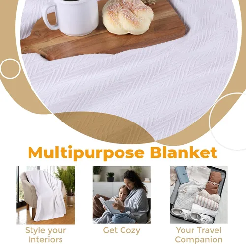 Miniatura 4 de Superior Metro - Manta de algodón para todas las estaciones, manta tejida para sofá, cama, ropa de cama, casa de campo, artículos esenciales