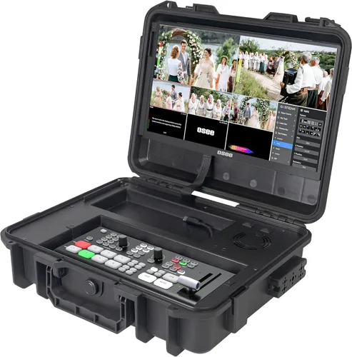 Kit Todo en Uno de Mezclador de Vídeo Multicámara Profesional de Transmisión en Vivo Osee GoStream Duet con 4 Entradas HDMI y SDI en USB-C I/O con
