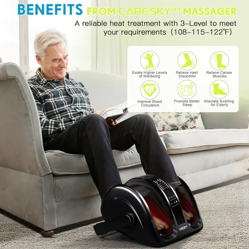Miniatura 2 de CARESKYpro Masajeador de pies para neuropatía, elegible para FSA HSA, masajeador de pies con calor, 3 niveles de calentamiento para circulación
