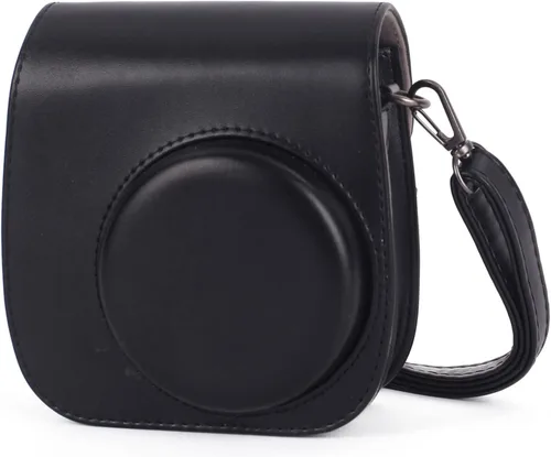 Phetium Instant Mini 12 - Funda protectora para cámara compatible con Instax Mini 12 11, bolsa de piel sintética con bolsillo y correa de hombro