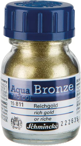 Miniatura 15 de Schmincke - Aqua-Bronze, oro pálido rico, 20 ml, 15 812 032, efectos metálicos brillantes en pinturas gouache y acuarela, papel, cartón, tabla