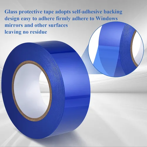 Miniatura 3 de Frienda 2 rollos de cinta transparente extraíble para arañazos, cinta azul para ventana, superficie azul, suministros de ventana autoadhesiva