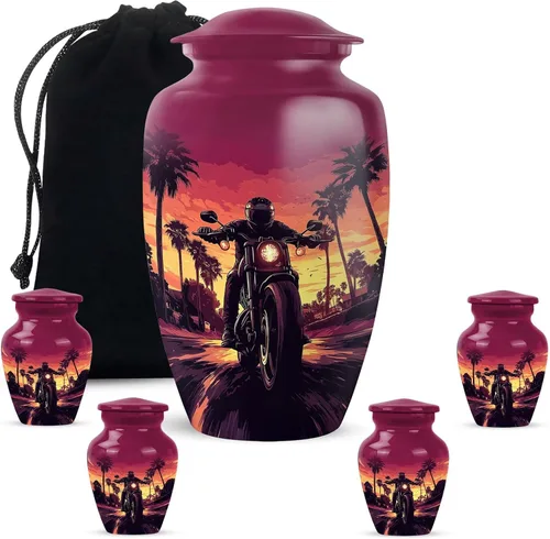 Miniatura 12 de Urnas de motocicleta para cenizas para adultos, hombres y mujeres, pequeñas urnas de recuerdo de motocicleta para cenizas de hombre, urna