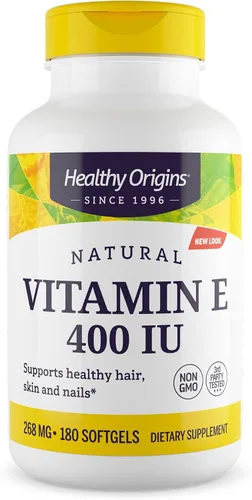 Miniatura 10 de Healthy Origins Vitamina E 400 UI (268 mg), 90 cápsulas blandas líquidas – Tocoferoles mixtos naturales (d-alfa, d-beta, d-gamma, d-delta) – Apoya