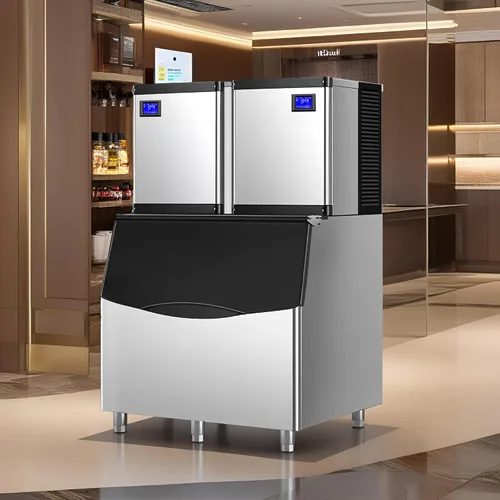 Miniatura 5 de Máquina comercial para hacer hielo de 2000 libras/24 horas, máquina de hielo automática de 220 V con almacenamiento de 1000 libras, control LED