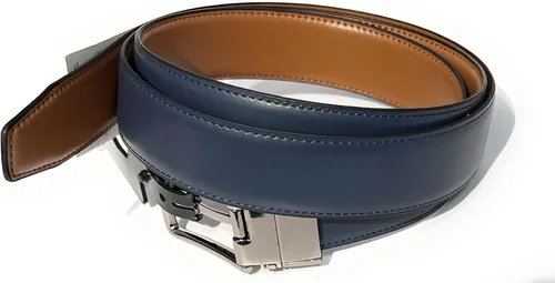 Michael Kors Cinturón de vestir reversible de cuero de PVC cortado para hombre, marino