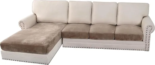 Miniatura 196 de H.VERSAILTEX Funda de cojín elástica de terciopelo para sofá, funda de cojín de felpa para cojines de silla, protector de muebles, cojín de asiento