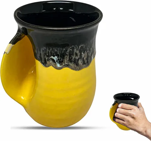 Miniatura 33 de Clay in Motion - Taza calentadora de manos para diestros, diseño Desert Sand