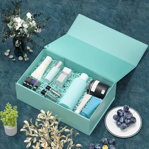 Miniatura 6 de Caja para regalo turquesa, cajas de regalo de 9.5x6x3 pulgadas con tapas, cierre magnético, rectangular, plegable, para caja de propuesta de dama