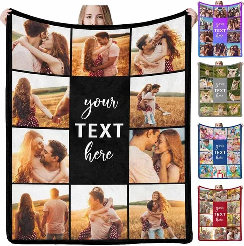 Miniatura 9 de Manta personalizada con foto y texto, mantas personalizadas con 20 fotos, manta personalizada usando mis propias imágenes, regalos conmemorativos 20