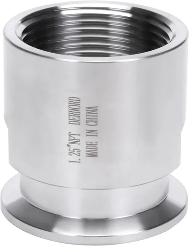 Miniatura 11 de Dernord Adaptador de abrazadera triple de 2" a virola de rosca FNPT de 1 pulgada para tubería sanitaria