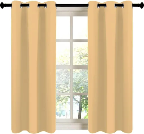Miniatura 84 de LA PALMA Cortinas opacas con aislamiento térmico y ojales, para sala de estar, dormitorio, paquete de 2 paneles