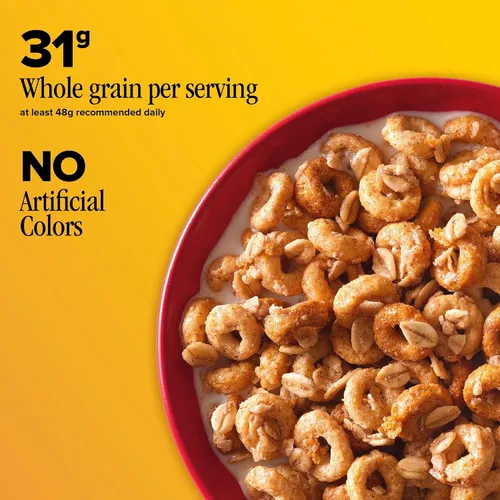 Miniatura 4 de Cheerios Oat Crunch Cinnamon Cereal de Desayuno, Hecho con Grano Entero, Tamaño Grande, 18.2 oz