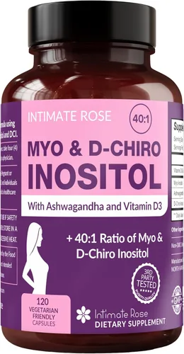 Miniatura 10 de Intimate Rose Suplemento de mio-inositol y D-Chiro inositol con folato y vitamina D - Apoya el equilibrio hormonal, los ciclos regulares y la salud