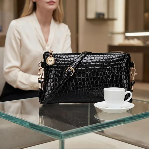 Miniatura 6 de Bolsa de Mano con Cremallera para Mujer, Bolso Cruzado, Bolso de Hombro, Cartera