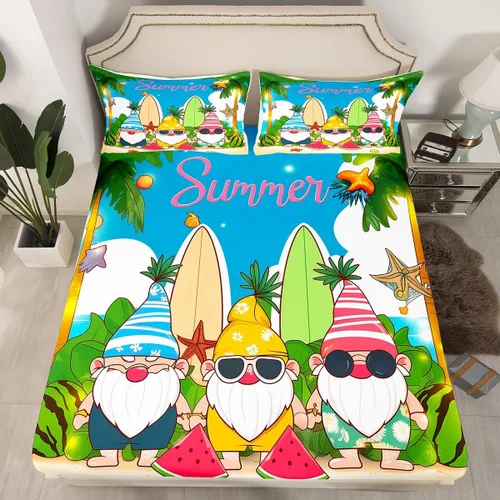 Miniatura 9 de Erosebridal Juego de sábanas bajeras de pulpo oceánico, tamaño individual, juego de ropa de cama temática de playa costera, decoración náutica