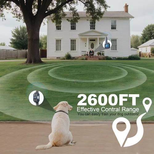 Miniatura 3 de Collar electrónico para perro con control remoto, collar de entrenamiento de perro impermeable de 2600 pies para perros pequeños, medianos