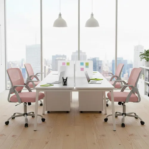 Miniatura 10 de DUMOS Silla de Computadora para Oficina en Casa - Silla Ergonómica de Respaldo Medio con Soporte Lumbar y Modo Mecedor, Altura Ajustable con Brazo