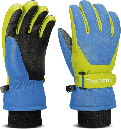 ThxToms Guantes de invierno para niños, impermeables, guantes de nieve para niños y niñas, clima frío, deportes al aire libre, snowboard, bicicleta