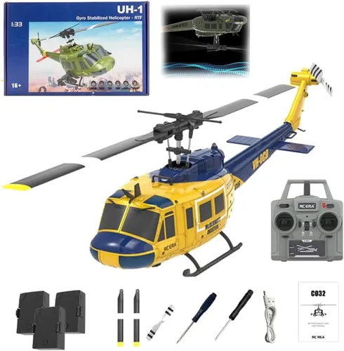 Miniatura 10 de RC ERA C032 UH-1 Huey Helicópteros RC para adultos principiantes, escala 1/48 6CH 2.4G 6 ejes giroscopio control remoto aeronave estabilizada