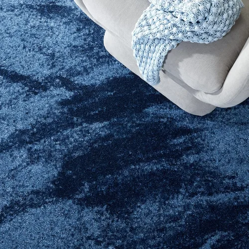 Miniatura 5 de SAFAVIEH Retro Collection - Alfombra de área de 2 x 3 pies, azul claro y azul, no desprende pelusa y fácil de limpiar, ideal para sala de estar