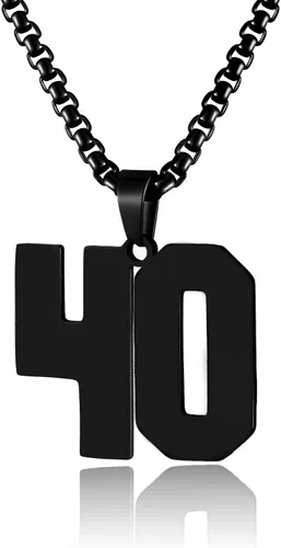 Miniatura 177 de Collar de Número Dorado para Hombre, Cadena de Acero Inoxidable con Colgante de Número para Atletas, Joyería Deportiva Personalizada para Niños