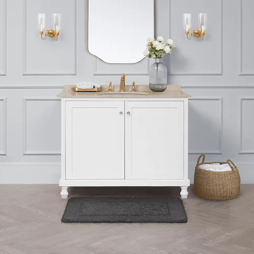 Miniatura 7 de Laura Ashley Ruffle tapete para baño de algodón de 17 x 24 pulgadas