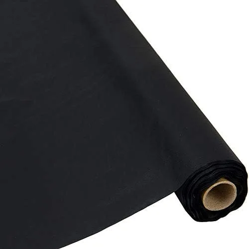 RAPHARY Table Mate - Rollo de plástico para mesa de banquetes de fiesta, 300 x 40 pulgadas, mantel desechable (negro)
