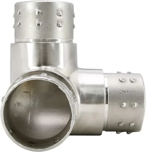 Miniatura 4 de Conector de barandilla de acero inoxidable 316, conector de codo de carpintero empotrado con forma de esquina de 3 vías para tubería de calibre 16