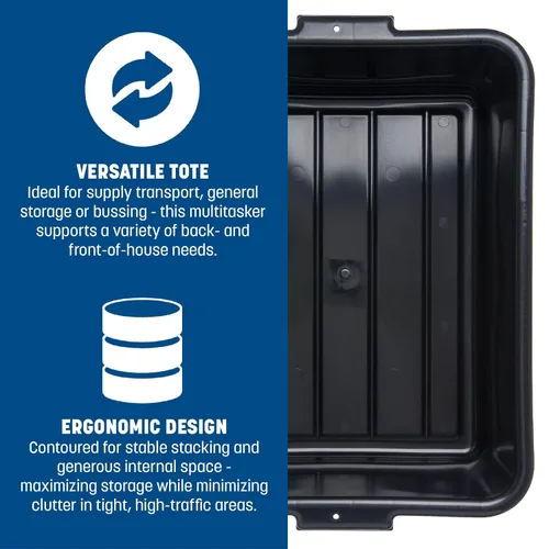 Miniatura 5 de Carlisle FoodService Products N4401103 Comfort Curve™ Caja de Transporte Ergonómica para Lavabo de Lavado, 7 pulgadas de profundidad, Negro
