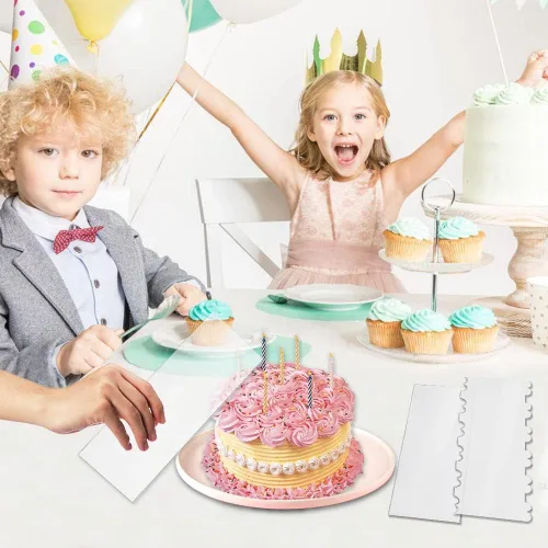 Miniatura 3 de Juego de 8 raspadores de pasteles, herramienta más suave para bordes de pastel, cortador de pastelería, herramientas para hornear, raspador
