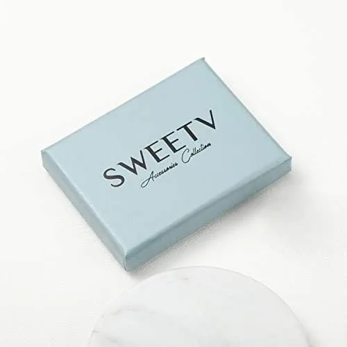 Miniatura 7 de SWEETV - Aretes de circonia cúbica con cristales de imitación en forma de gota para mujer, para dama de honor, novia