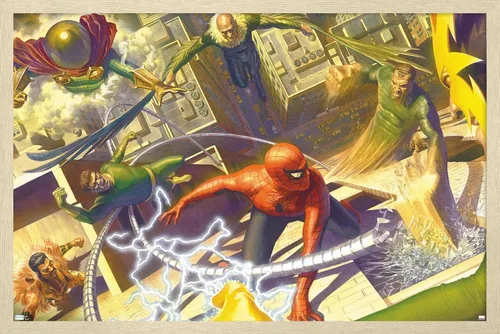 Miniatura 5 de Trends International Marvel Comics - Póster de pared de Spider-Man, batalla con seis siniestros, 22.375 x 34 pulgadas, versión premium sin marco