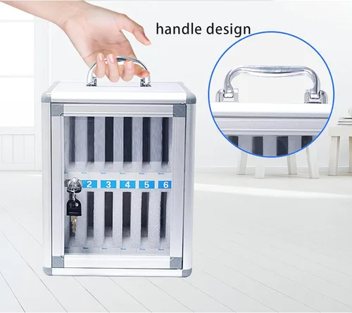Miniatura 5 de 24/48/60 ranuras caja de casillero para teléfono celular, aleación de aluminio, cerrable, aulas escolares militares, poner gabinetes