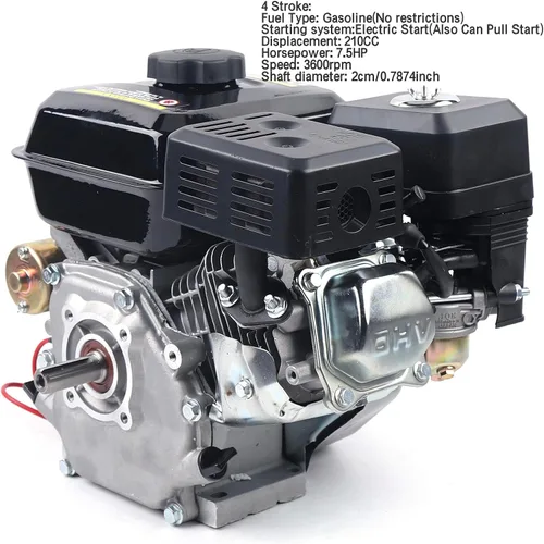 Miniatura 5 de Motor de gas Go Kart de 7.5HP 210CC con arranque eléctrico a gas de 4 tiempos OHV, motor de gasolina de gas, lavadoras a presión de gas, divisores