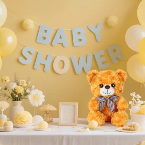 Miniatura 3 de Oso de Peluche Animal de Felpa, Oso de Peluche Amarillo Brillante Juguete de Felpa para Niños y Niñas de 3+, Oso Suave de 8″ como Regalo para Niños