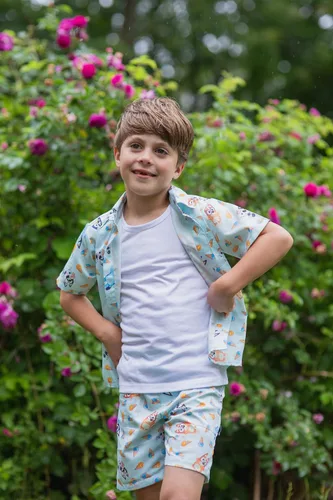 Miniatura 7 de Bluey Camisa y pantalones cortos hawaianos familiares con botones y muffin de bingo