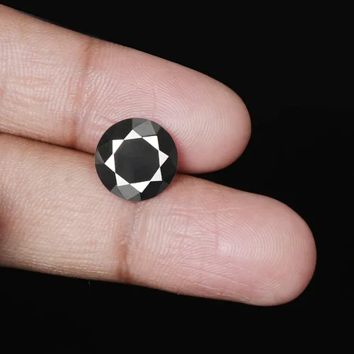 Miniatura 5 de GEMHUB Diamante de moissanita negro de 2.60 quilates redondo de corte brillante hermoso para la fabricación de joyas, Gema, Moissanita